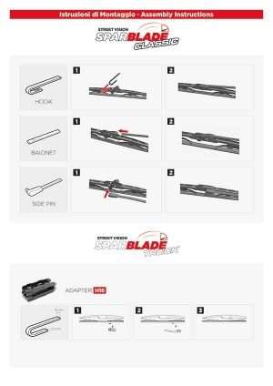 Assembly instructions Classic wiper blades